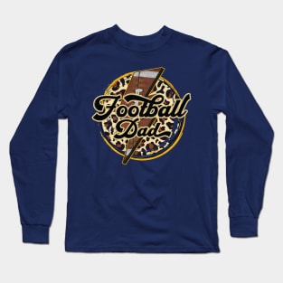 Football dad animal print bolt Long Sleeve T-Shirt